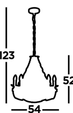 Searchlight Kronleuchter Schwarz Rustikal Schmiedeeisen Ø 54 cm 5x E14* Wohnzimmerlampen|Rustikale Lampen