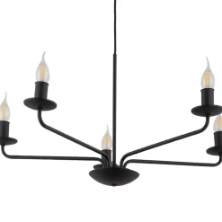 Best TK Lighting Kronleuchter Schwarz Rustikal 5-flammig E27 Metall