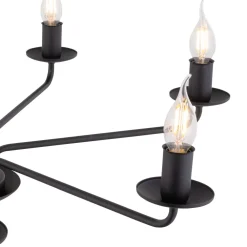 Best TK Lighting Kronleuchter Schwarz Rustikal 5-flammig E27 Metall