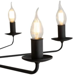 Best TK Lighting Kronleuchter Schwarz Rustikal 5-flammig E27 Metall