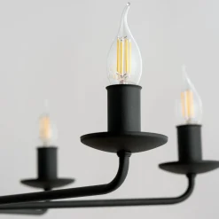 Best TK Lighting Kronleuchter Schwarz Rustikal 5-flammig E27 Metall