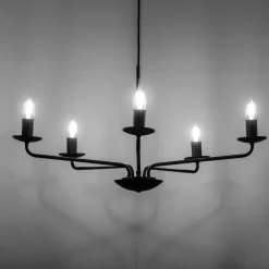 Best TK Lighting Kronleuchter Schwarz Rustikal 5-flammig E27 Metall