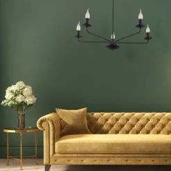 Best TK Lighting Kronleuchter Schwarz Rustikal 5-flammig E27 Metall