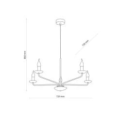Best TK Lighting Kronleuchter Schwarz Rustikal 5-flammig E27 Metall