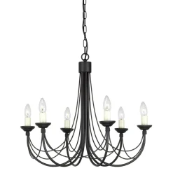 Discount Elstead Kronleuchter Schwarz Weiß Stahl Rustikal GOTICA 1