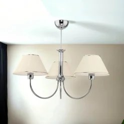 Discount Jupiter Kronleuchter SELUSSA Weiß Chrom Ø68cm Esstisch