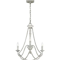 New Elstead Kronleuchter Shabby Chic Ø 48,3 cm H: max. 216 cm Grau antik