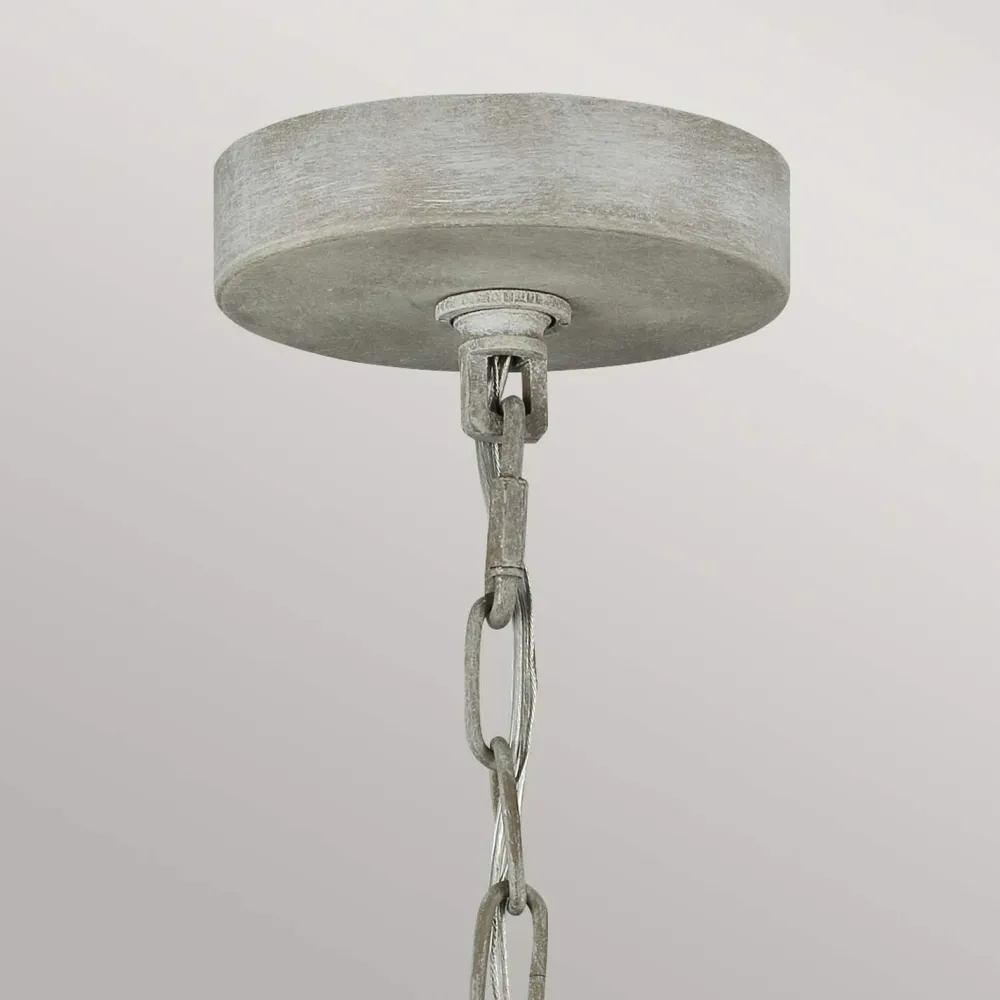 New Elstead Kronleuchter Shabby Chic Ø 48,3 cm H: max. 216 cm Grau antik