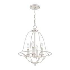 Online Elstead Kronleuchter Shabby Chic Weiß Metall H: max. 307,5 cm 4x E14