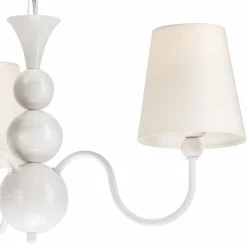 Lamkur Kronleuchter Stoff Esstisch Landhaus 3-flammig* Rustikale Lampen|Stofflampen