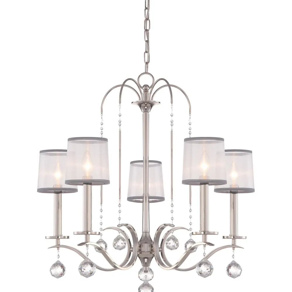 Discount Elstead Kronleuchter TAZIA in Silber Antik kürzbar Lampe