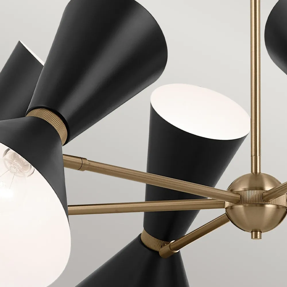 Elstead Kronleuchter verstellbar B: 98,4 cm 12x Metall E27 Modern* Hängelampen|Wohnzimmerlampen