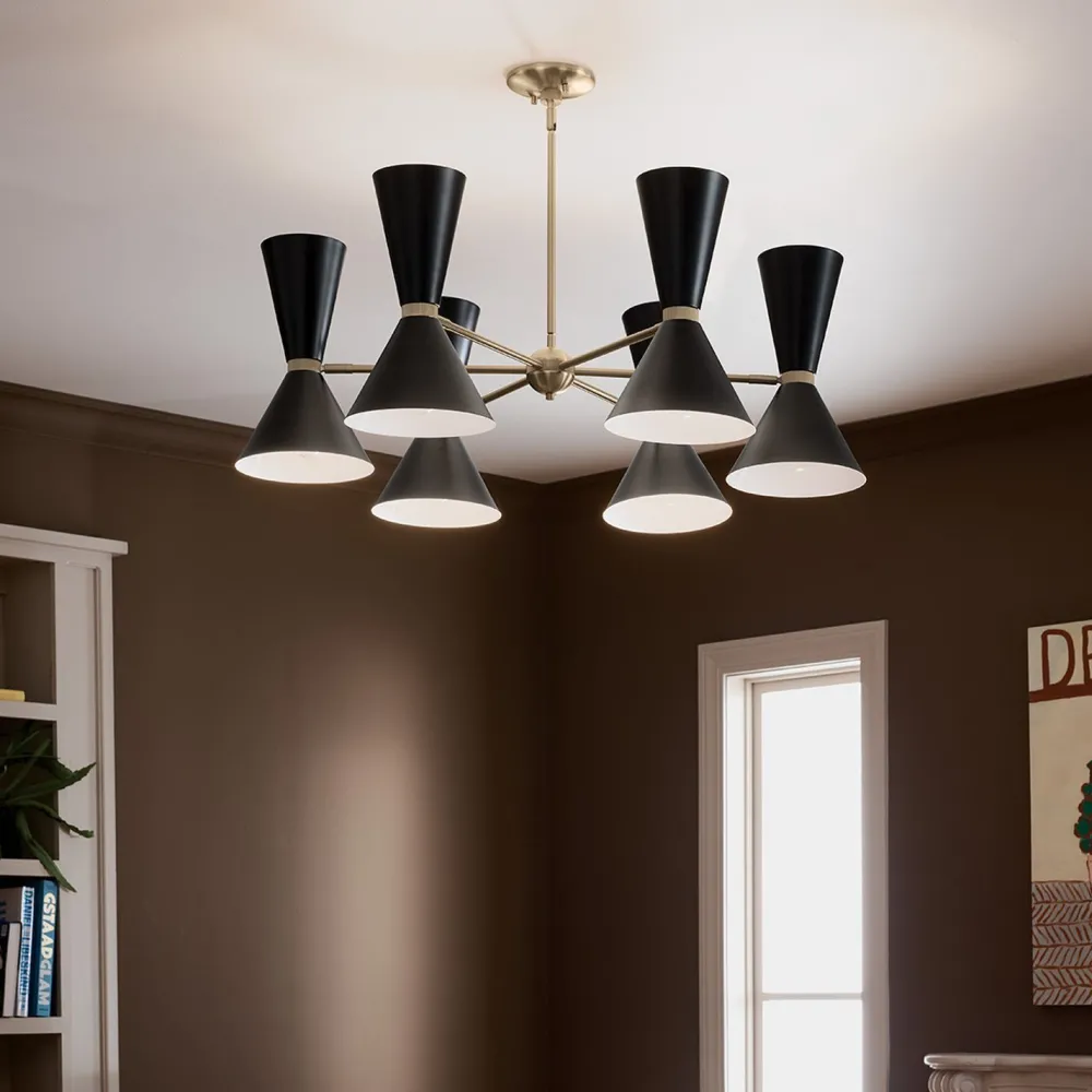 Elstead Kronleuchter verstellbar B: 98,4 cm 12x Metall E27 Modern* Hängelampen|Wohnzimmerlampen