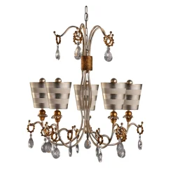 Discount Elstead Kronleuchter VICA in Silber Ø76cm kürzbar Lampe