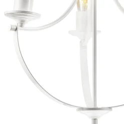 Sale Lamkur Kronleuchter Weiß 3-flammig E27 Ø 42 cm Metall Rustikal