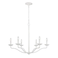 New Elstead Kronleuchter Weiß Metall E14 B: 82,9 cm groß Landhausstil