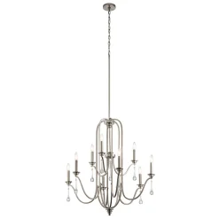 Discount Elstead Kronleuchter Wohnzimmer B: 86,4 cm 9x E14 Kristall Metall