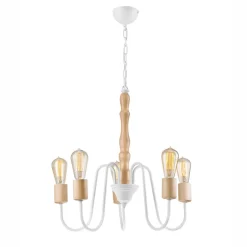 Lamkur Kronleuchter Wohnzimmer Hängelampe Holz Esstisch* Hängelampen|Holzlampen