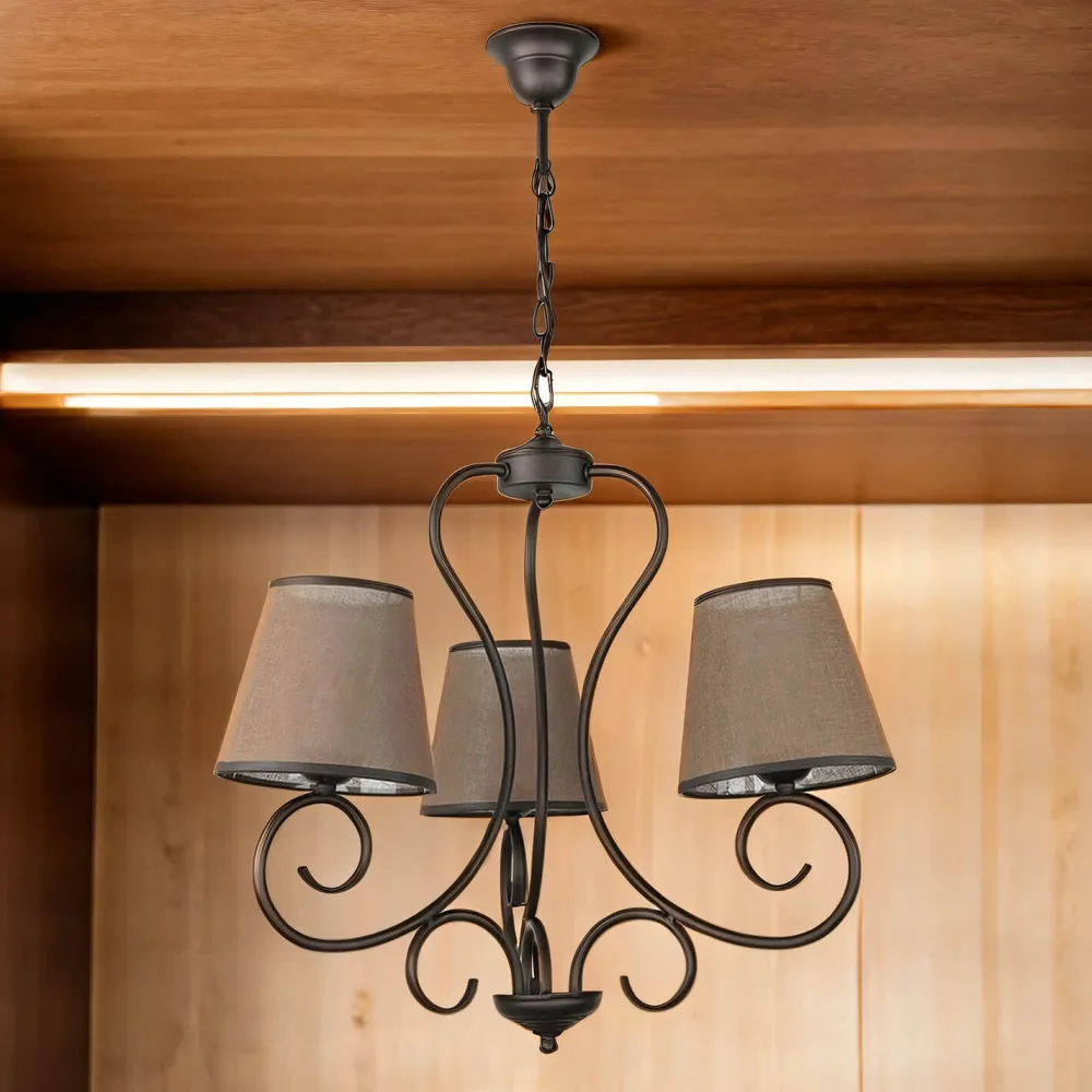 Lamkur Kronleuchter 3xE27 Landhaus Esstisch gemütlich* Hängelampen|Esszimmer Lampen