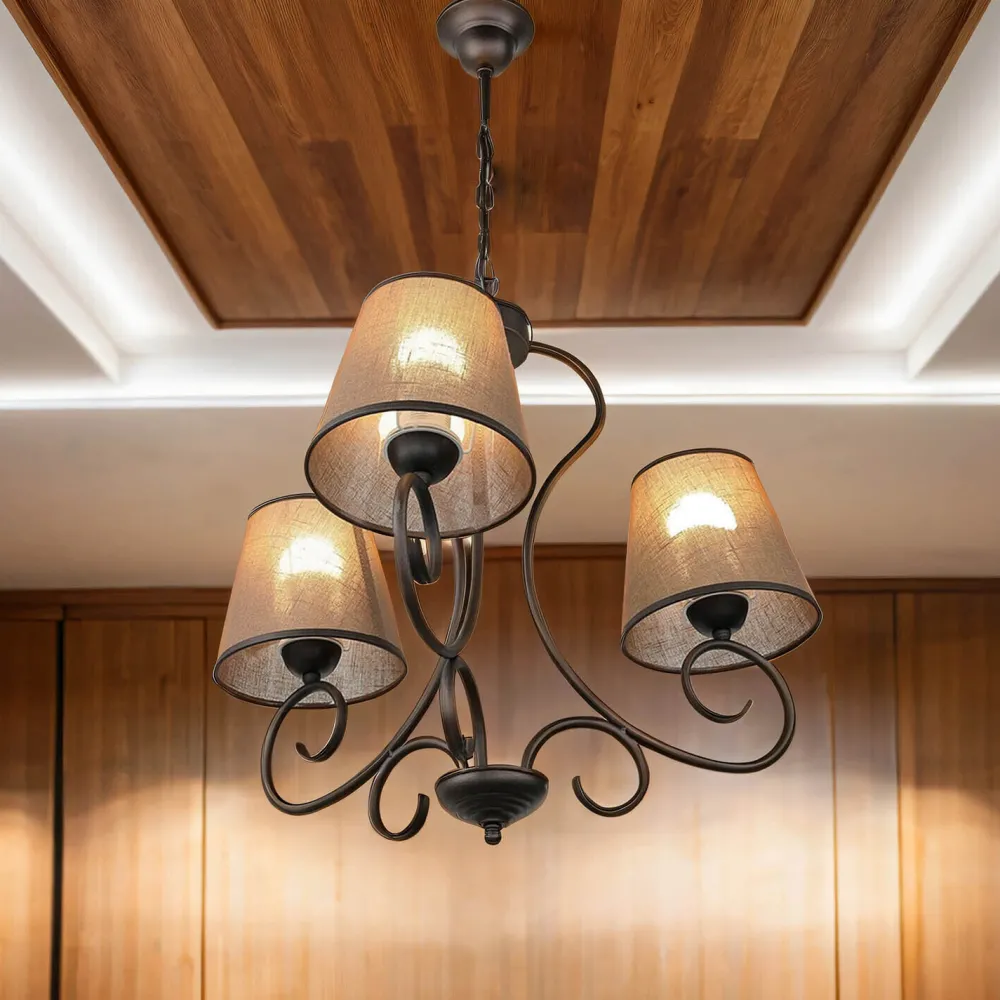 Lamkur Kronleuchter 3xE27 Landhaus Esstisch gemütlich* Hängelampen|Esszimmer Lampen