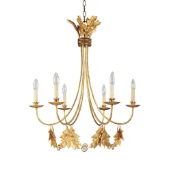 New Elstead Kronleuchter YAGMUR vergoldet kürzbar Ø76cm Lampe