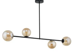 Sigma Kugel Deckenleuchte Bernstein Glas Schwarz Metall G9* Deckenleuchten|Kugellampen