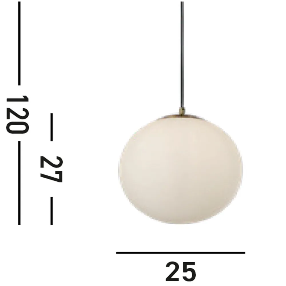 Sale Searchlight Kugel Hängelampe Glas Metall in Messing Ø24 cm blendarm