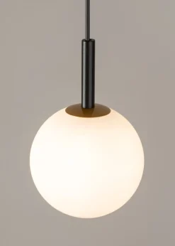 Sigma Kugel Hängeleuchte Schwarz Weiß Metall Glas Ø14 cm rund* Hängelampen|Esszimmer Lampen