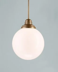 Berliner Messingleuchten Kugel Pendelleuchte Glas Echt-Messing E27 Ø35 cm rund* Hängelampen|Bürolampen