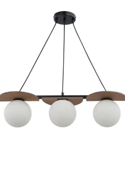 Best Sigma Kugel Pendelleuchte Holz Metall Glas G9 blendarm