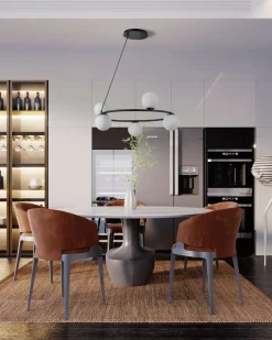 Sale Sigma Kugel Pendelleuchte Schwarz Weiß Glas Metall G9 Ø68 cm