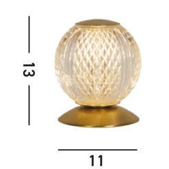 Searchlight Kugel Tischleuchte Metall in Messing 13 cm G9 elegant* Schlafzimmer Lampen|Metall Lampen