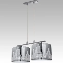 Hot Lampex Kunstvolle Hängeleuchte in Edelstahl 2-flmg