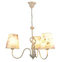 Hot Lamkur Lampe Stoff 3-flmg Landhaus Esstisch geblümt