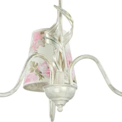 Hot Lamkur Lampe Stoff 3-flmg Landhaus Esstisch geblümt