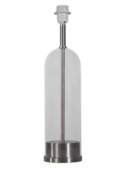 New Searchlight Lampenfuß für Tischlampe Glas E27 H: 51 cm in Nickel Klar