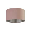 Searchlight Lampenschirm für Hängelampe Ø 38 cm Pink Silber Samt* Lampenschirme|Stofflampen