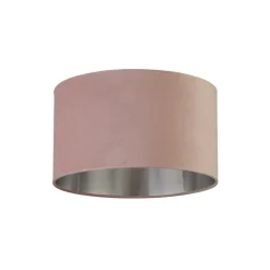 Searchlight Lampenschirm für Hängelampe Ø 38 cm Pink Silber Samt* Lampenschirme|Stofflampen