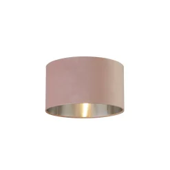 Searchlight Lampenschirm für Hängelampe Ø 38 cm Pink Silber Samt* Lampenschirme|Stofflampen