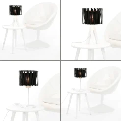 Hot Easylight Lampenschirm für Tischleuchten E27 Ø18cm Schwarz MINA