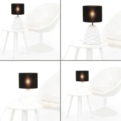 TK Lighting Lampenschirm für Tischleuchte E27 rund Ø20cm Schwarz