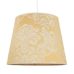 Hot Duolla Lampenschirm Gold Stoff Muster E27 Pendelleuchte