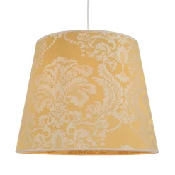 Hot Duolla Lampenschirm Gold Stoff Muster E27 Pendelleuchte