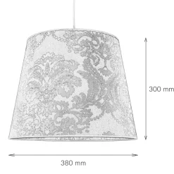 Hot Duolla Lampenschirm Gold Stoff Muster E27 Pendelleuchte
