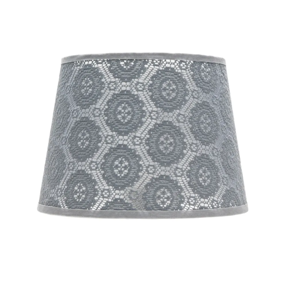 Duolla Lampenschirm Grau klein E14 Tischlampe aus Spitze* Lampenschirme