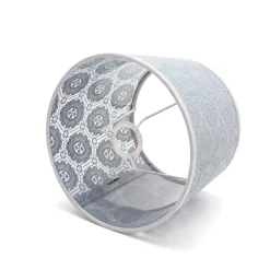 Duolla Lampenschirm Grau klein E14 Tischlampe aus Spitze* Lampenschirme