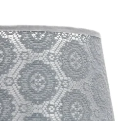 Duolla Lampenschirm Grau klein E14 Tischlampe aus Spitze* Lampenschirme