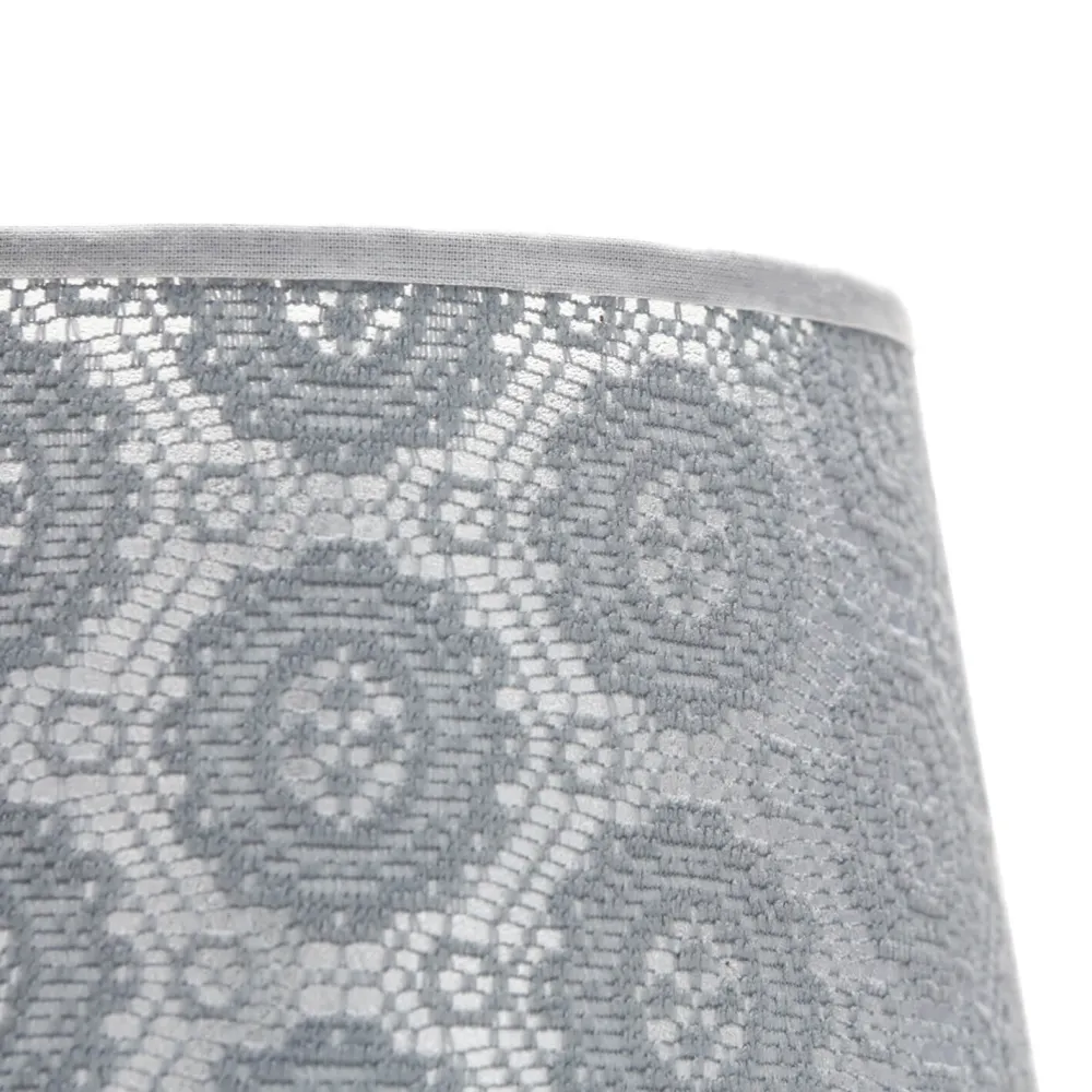 Duolla Lampenschirm Grau klein E14 Tischlampe aus Spitze* Lampenschirme