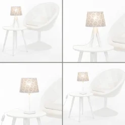 Duolla Lampenschirm Grau klein E14 Tischlampe aus Spitze* Lampenschirme