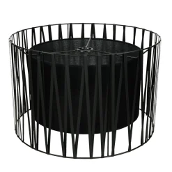 TK Lighting Lampenschirm Schwarz für Stehleuchte E27 Zylinder Ø50cm